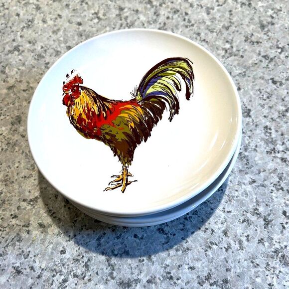 Farmers Market 6 Inch Rooster Sandwich Plates (bin7) - Picture 1 of 4